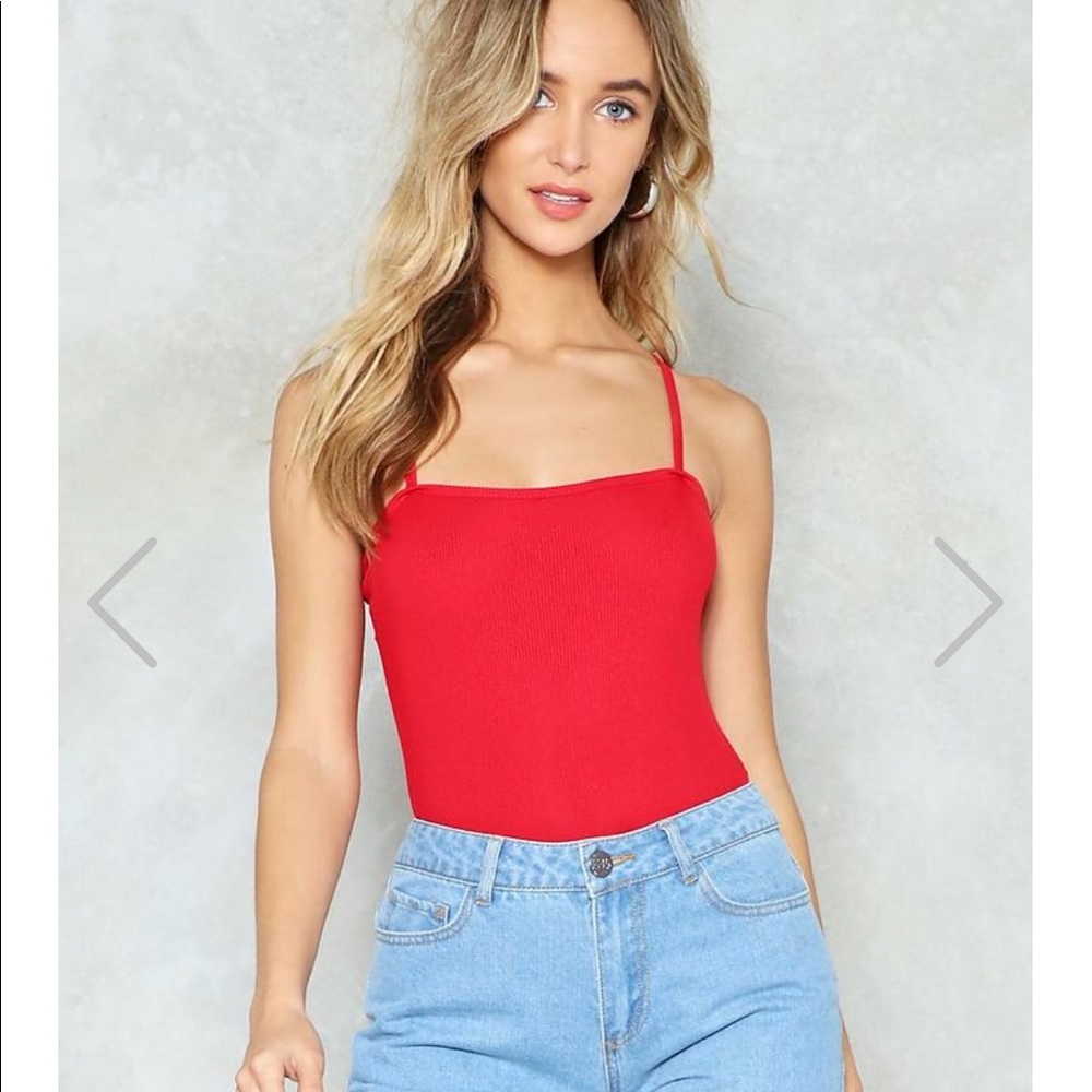 Nasty gal red bodysuit SMALL